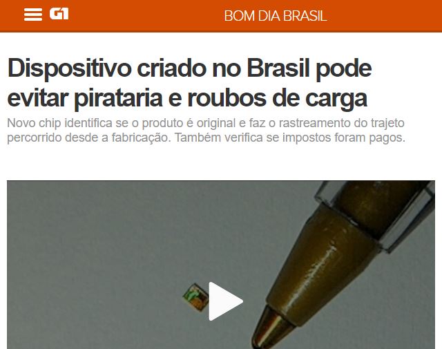 Dispositivo criado no Brasil pode evitar pirataria e roubos de carga  (Jornal Bom Dia Brasil - Globo) - Von Braun Labs